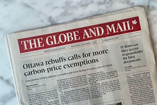 Tom's column returns to the Globe and Mail